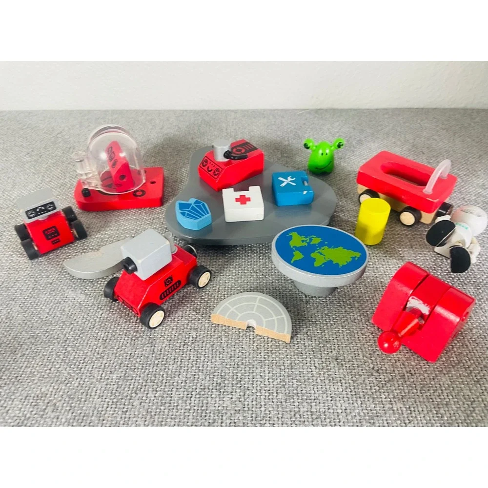 Hape Four Stage Rocket Ship Wooden Space Toy Replacement Parts Pieces Lot